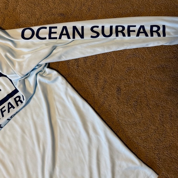 Ocean Safari Light Gray Men's Rash Guard Hoodie - Picture 3 of 4